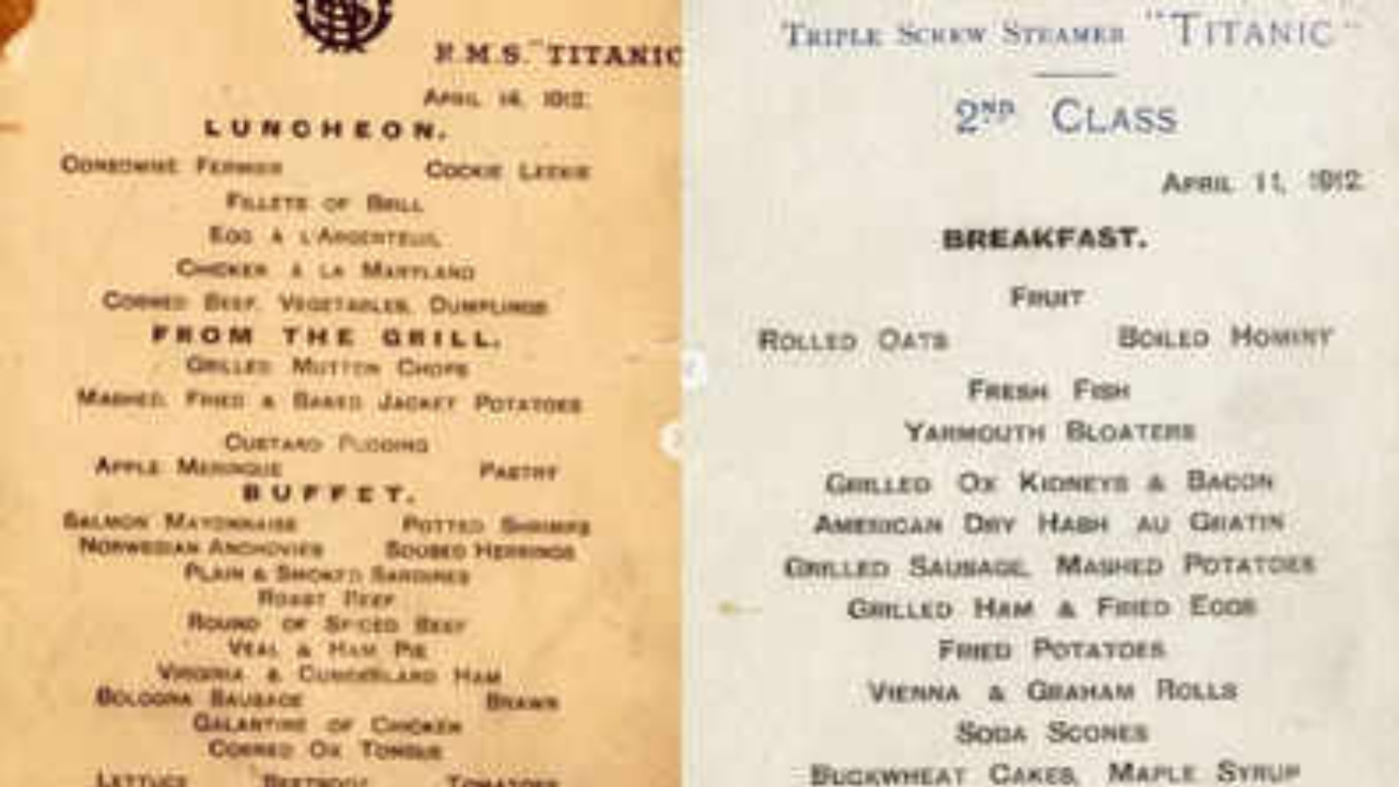 Titanic,Ship,Menu Card,Voyage,Auction